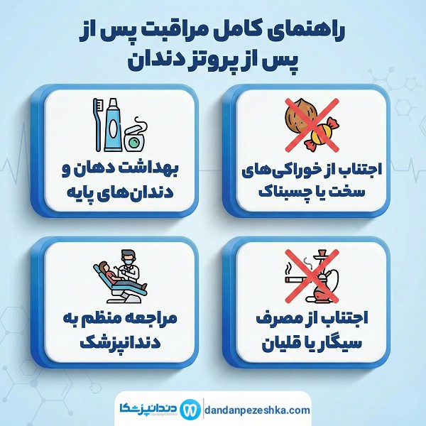 راهنمای کامل مراقبت پس از پروتز دندان 