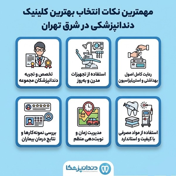 مهمترین نکات انتخاب بهترین کلینیک دندانپزشکی در شرق تهران