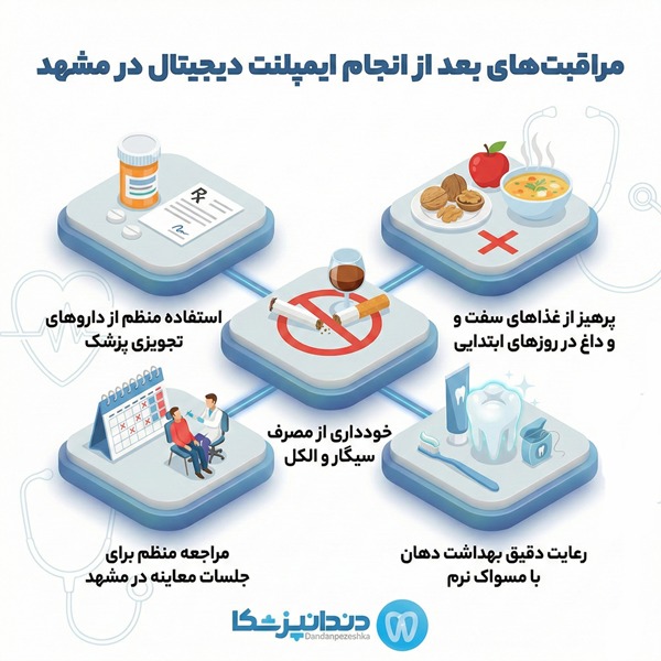 مراقبت های بعد از انجام ایمپلنت دیجیتال در مشهد