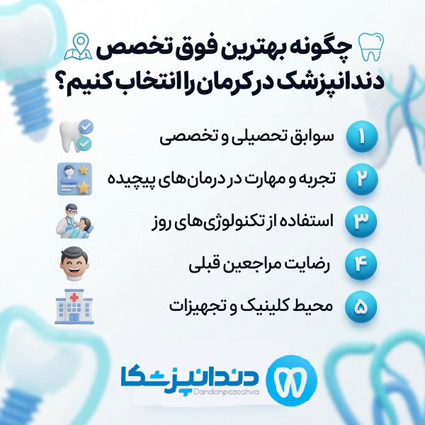 راهنمای انتخاب بهترین فوق تخصص دندانپزشک در کرمان