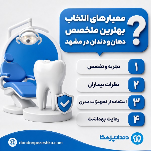 معیارهای انتخاب بهترین متخصص دهان و دندان در مشهد